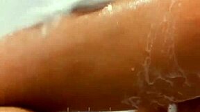 Cute skinny girl enjoys relaxing bath time