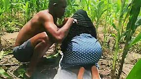 big ass woman bent over for big black cock on ranch