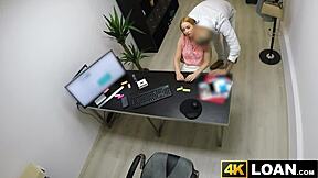 Needy Blonde Babe Sucks Huge Cock For New Furniture