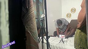 Intense backstage licking and fucking in porn shoot