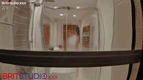 You Watch Naked British Neighbour Bathing In Wet Shower Voyeur Style