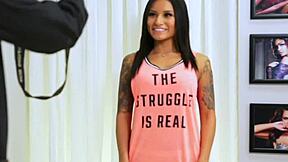 latina teen strips in lingerie, so hot!