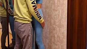 I fucked the girl next door on her roller skates in the fitness room