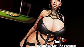 In the boob patrol game, Toricaprice showcases her big tits and ass during police-themed sex.