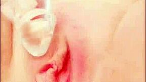 sloppy wet dildo fucking on cell phone