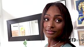 Ebony Babysitter Lures DILF Boss into Wild Fucking!