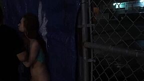 skinny teen rough outdoor bang