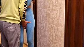 I fucked the girl next door on her roller skates in the fitness room