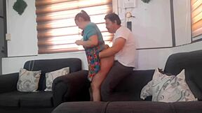 Turned on by stepmom's ass in kitchen moaning pussy worship