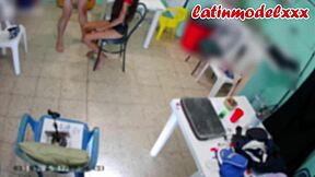 Bold backstage fucking of skinny latina stepdaughter with tattoos in hd.