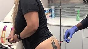 Blonde Client Gets Injection In Spa Session