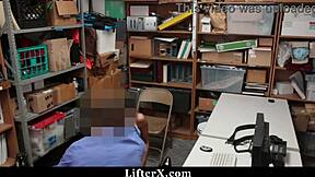 i got caught as a teen shoplifter by the office cop who dominated me with hardcore doggystyle fucking over the desk as punishment