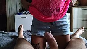 Look At This Naked Teen's Oiled Big Tits Handjob!