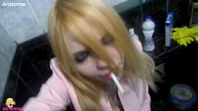 crazy student cheats and gets punished with piss in mouth by husband