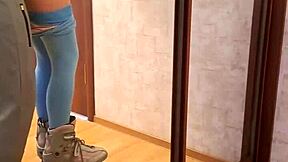 I fucked the girl next door on her roller skates in the fitness room