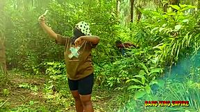 amateur bbw college babe, oh wow, outdoor bush sex with hairy wet pussy during vacation!