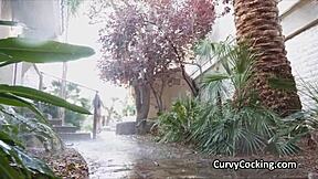 Oily Round Tits and Ass Riding Fat Cock