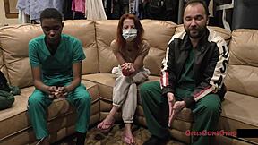 Jewel Undergoes Sports Physical With Nurse Tickling Feet And Pussy.