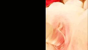 sloppy wet dildo fucking on cell phone