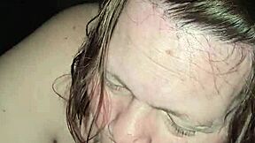 Milf rides foot while sucking huge cock