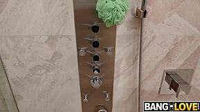 Funsized Megan Waterfight with Stepdad and Big Black Cock