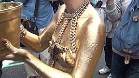 oh man my costume just slipped and those nipples popped out in the osu gold powder show