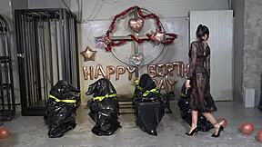 Four Masochistic Men Present Delivered To Mistress Sara