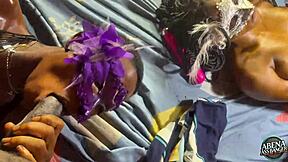 Slim Teen 18+s Tease with Self-Play Before Intense Foursome with Big Black Cocks