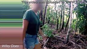 wifey flashes big tits for stranger in public