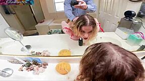 blonde wife bends over for contractor's monster cock