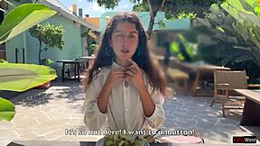 i asked a friend to cum on my face in a cafe so i could eat food with sperm - public cumwalk