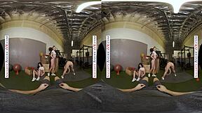 Naughty america sexy babes kyler quinn paige owens tag team gym stud