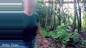 wifey flashes big tits for stranger in public