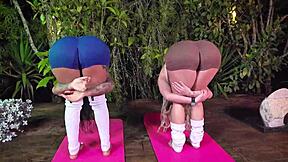 Tatiana Alvarez o invită pe Mariana Martix la clasă de yoga