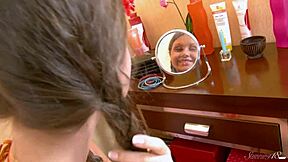 teen cutie oslya b is using some kinky toys to pleasure her holes with fingering and vibrator in solo masturbation