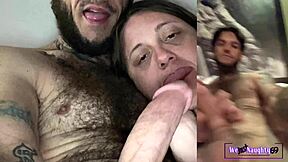 Hot PAWG girlfriend sucking and playing with my big white cock compilation, huge tits and ass.