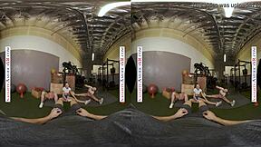 Naughty america sexy babes kyler quinn paige owens tag team gym stud