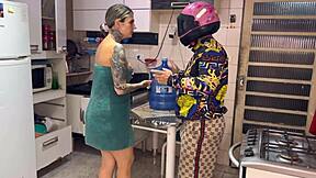 wife gets naked for water guy