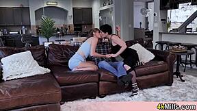 Short Haired Stepmom Versus Busty Girlfriend In A Fun Cock Contest