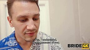 Specific bride4k with russian married bride in flexible 4some group fucking while cuckold watches kinky wedding