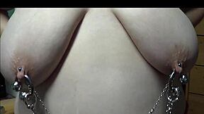 double pierced wife wearing chains and barbells 😈