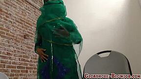 Arab Babe Sucks Black Rod