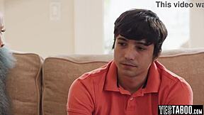 big boobs milf stepmom motivates horny teen stepson with doggystyle fucking