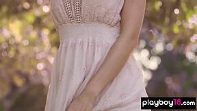 Bianka Helen Strips Nude Outdoors