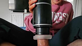 My amateur blonde wife uses masterbator on the horny mature neighbor