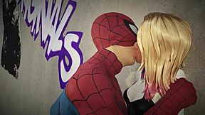 spiderman and gwen fuck on the roof?