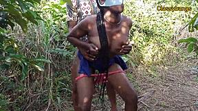 i'm pounding this big ass ebony slay queen doggystyle in the bush with hairy pussy action