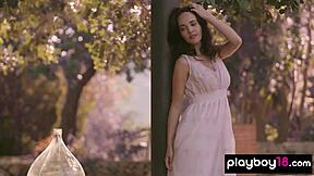 Bianka Helen Strips Nude Outdoors