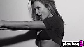 Blonde MILF Brittney Shumaker's Lingerie Poses Turn into Ripped Clothes Fun