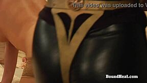 Dominant Lesbian Mistress Takes Big Strapon And Orgasms With Tied Up Slave